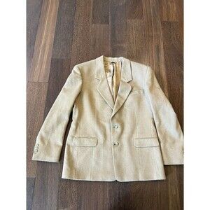 Vintage Mens Camel Hair Tan 2 Button Blazer Jacket Size 12